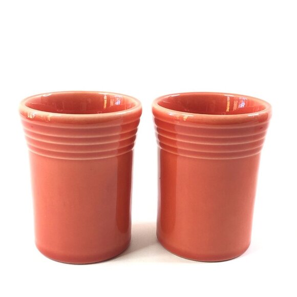 Fiesta Fiestaware 60th Anniversary Persimmon Disc Pitcher 2 Tumblers - Picture 12 of 12
